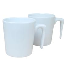 Kit 2 Caneca Jarra 320ML - Leiteira, Sucos e Bebidas - Porcelana Branca