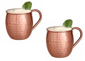 Kit 2 Caneca Moscow Mule Inox Martelada 550Ml Drink Bar