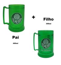 Kit 2 Caneca Oficial com Gel Congelante Verde Campeão Pai e Filho Palmeiras Kit 2 Caneca Oficial com Gel Congelante Verde Campeão Pai e Filho Palmeiras