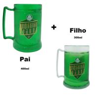 Kit 2 Caneca Oficial com Gel Congelante Verde Pai e Filho Palmeiras Kit 2 Caneca Oficial com Gel Congelante Verde Pai e Filho Palmeiras