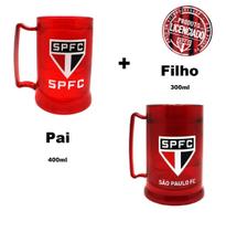 Kit 2 Caneca Oficial com Gel Congelante Vermelho Pai e Filho São Paulo Kit 2 Caneca Oficial com Gel Congelante Vermelho Pai e Filho São Paulo