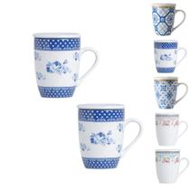 Kit 2 caneca porcelana branca tampa filtro xicara infusor para cha cor:azul elsa Kit 2 caneca porcelana branca tampa filtro xicara infusor para cha cor:azul elsa