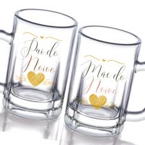 Kit 2 Caneca Tabernas Personalizada Pai Mãe da Noiva do Noivo Presente Casamento Madrinha Padrinho