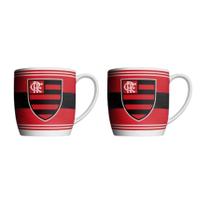 Kit 2 Caneca Time De Porcelana Flamengo Vermelha Oficial 360ml Kit 2 Caneca Time De Porcelana Flamengo Vermelha Oficial 360ml