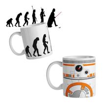 Kit 2 Caneca Xícara Cerâmica Gamer p Chá Café Geek Star Wars
