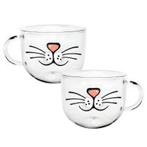 Kit 2 Caneca Xícara De Vidro Jumbo Sopa Caldo Cereal 500ml Kit 2 Caneca Xícara De Vidro Jumbo Sopa Caldo Cereal 500ml