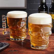 Kit 2 Canecas Caveira Viking Chopp Cerveja de Vidro 500ml Kit 2 Canecas Caveira Viking Chopp Cerveja de Vidro 500ml