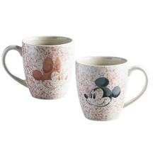 Kit 2 Canecas Cerâmica Mickey Mouse e Minnie Disney 330ml Cinza e Rosê - Tuut