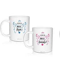 Kit 2 Canecas Convite Brancas Krystalon Pra Pajem&Daminha Kit 2 Canecas Convite Brancas Krystalon Pra Pajem&Daminha