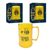 Kit 2 Canecas Copo Gel 300Ml + Cordão 65Cm Isolante Térmico