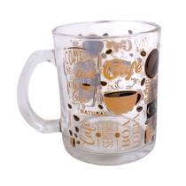 Kit 2 Canecas de Café Vidro Coffee Xicara Estampada 330ml