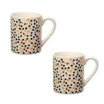 Kit 2 Canecas De Cerâmica Dots 330 ML Estampada Western