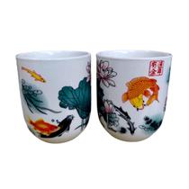 Kit 2 Canecas de Chá Oriental Copo Porcelana 150ml