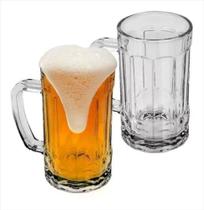 Kit 2 Canecas de Chopp Cerveja 390ml em Vidro Resistente - Flux