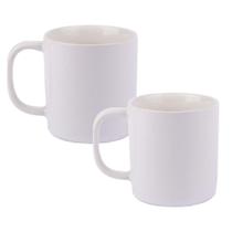 Kit 2 canecas de porcelana 200ml branco básica chá café clássico - Filó modas
