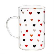 Kit 2 Canecas de Vidro Borossilicato Resistente Love 280ml