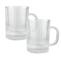 Kit 2 Canecas de Vidro Canelada 350ml Transparente Rio Kit 2 Canecas de Vidro Canelada 350ml Transparente Rio