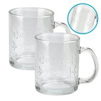 Kit 2 Canecas de Vidro Transparente Coffee Home 350ml Kit 2 Canecas de Vidro Transparente Coffee Home 350ml