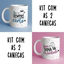 Kit 2 Canecas Dia Dos Namorados Flork Sr. Sempre Certo Sra. Dona Da Verdade Porcelana MEGA OFERTA!