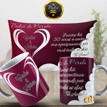 Kit 2 Canecas e 1 Uma Almofada 20x30 Bodas de Perolas - Personalizada Innovari Kit 2 Canecas e 1 Uma Almofada 20x30 Bodas de Perolas - Personalizada Innovari