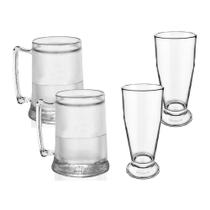 Kit 2 Canecas Gel E 2 Taças Tulipa Acrílico Krystalon