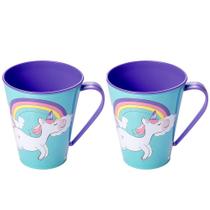 Kit 2 Canecas Infantil de Meninas de Unicórnio 360ml