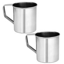 Kit 2 Canecas Inox 300Ml Resistente Escola Creche Água Café Kit 2 Canecas Inox 300Ml Resistente Escola Creche Água Café