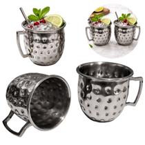 Kit 2 Canecas Moscow Mule 70ml Copo Drink Martelado