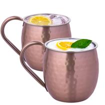 Kit 2 Canecas Moscow Mule Aço Inox Martelada Coquetéis Drink Bar Barman 500ml Class Home Kit 2 Canecas Moscow Mule Aço Inox Martelada Coquetéis Drink Bar Barman 500ml Class Home