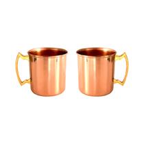 Kit 2 Canecas Moscow Mule Em Cobre 350 Ml