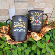 Kit 2 Canecas Personalizadas Casal - Caneca de aluminio - Copo alumínio com tirante Kit 2 Canecas Personalizadas Casal - Caneca de aluminio - Copo alumínio com tirante