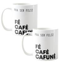 Kit 2 Canecas Personalizadas Fé Café Cafuné