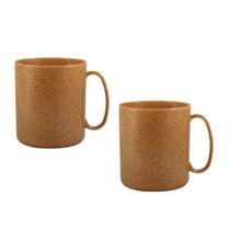 Kit 2 Canecas Redonda Fibra Madeira Green 400Ml