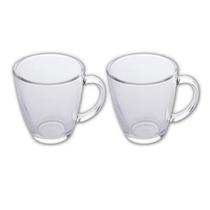 Kit 2 Canecas Transparentes 350ml Xícara Cappucino Café Chá