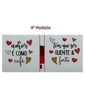 Kit 2 Canecas Vidro 250ml com 2 Colheres de Café Para Casal Mãe Pai Esposa Marido Presente Lembrança com Frases Dizeres - Dssalefast