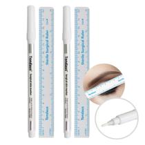 Kit 2 Caneta Marcação Cirúrgica Branca com Régua para Olhos e Desing Tondaus Ponta 1.0mm Kit 2 Caneta Marcação Cirúrgica Branca com Régua para Olhos e Desing Tondaus Ponta 1.0mm