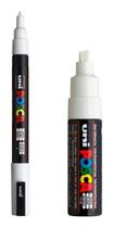 KIT 2 Caneta Posca Branca PC-3M e PC-8K KIT 2 Caneta Posca Branca PC-3M e PC-8K