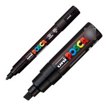 Kit 2 Caneta Posca Pc-5m Preta + Pc-8k Preta Uni Ball Kit 2 Caneta Posca Pc-5m Preta + Pc-8k Preta Uni Ball