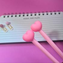Kit 2 canetas de gel coração criativa para Escola/Escritório papelaria