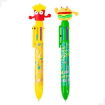 kit 2 Canetas Esferográficas 6 Pontas 6 Cores Fast Food