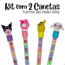 Kit 2 Canetas Miçanga Criativa Divertida Papelaria Kawaii