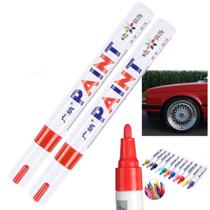 Kit 2 Canetas Reparadora Tira Risco Automóveis Carro Moto Caminhões Pintar e Retocar Pneu Azulejo e Tênis Uso Escolar Marca Texto Vermelho