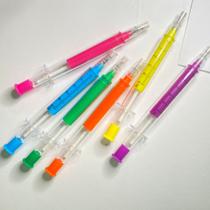 Kit 2 canetas seringa de gel criativa para escola/escritorio papelaria