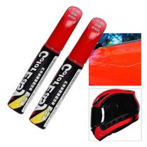 Kit 2 Canetas Tinta Reparadora Tira Risco Automóveis Carro Moto Caminhões Pintar e Retocar Pneu Azulejo e Tênis Aplicador VERMELHO