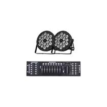 Kit 2 Canhao Refletor 18 Leds Rgbw 12w Quadriled Mesa Dmx