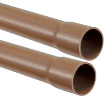 Kit 2 Cano Tubo Pvc Soldável Marrom 25mm 1 Metro Hidráulic