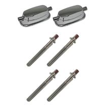 Kit 2 Canoas Tom Caixa Cromo 18.4 + 4 Parafusos 45 x 6mm M6