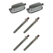 Kit 2 Canoas Tom Caixa Cromo 18.4 + 4 Parafusos 45 X 6Mm M6