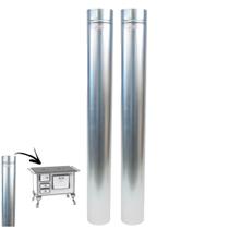Kit 2 Canos 1 Metro Para Chaminé Fogão a Lenha Galvanizado Ø110mm - 98 Hedlund