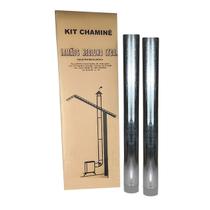 Kit 2 Canos 115mm Para Chaminé Fogão a Lenha Lareira Em Aço Galvanizado - N2 AMZ